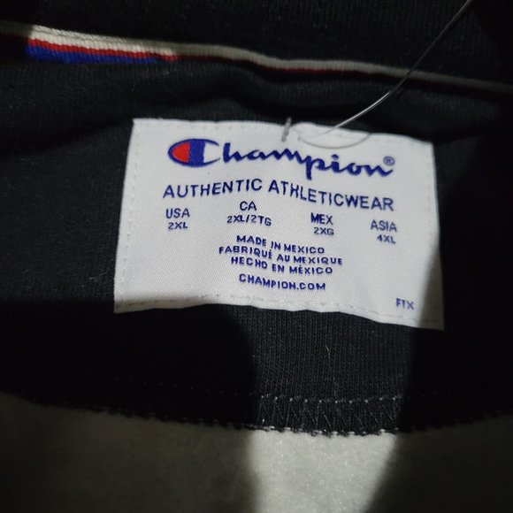 Champion PowerBlend Fleece Pullover Hoodie Sweatshirt Grey Camo 2XL Script Oxfor - Picture 7 of 7